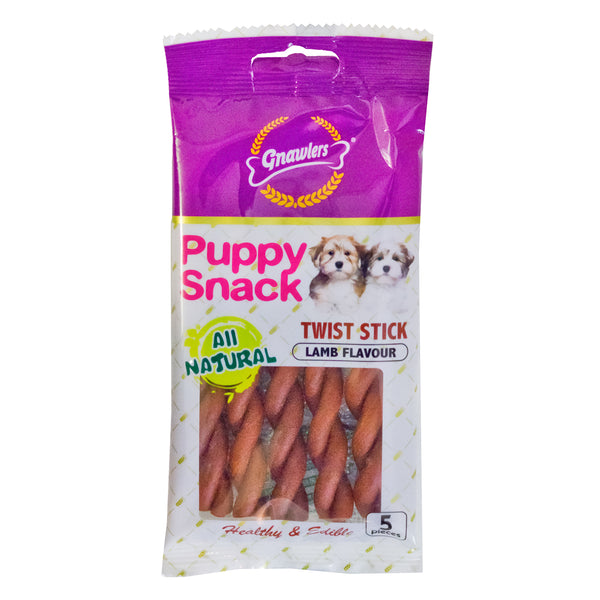 Gnawlers Puppy Snack Twist Stick Lamb 80g